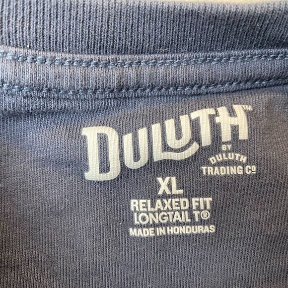 Duluth Men's T-Shirt XL Relaxed Fit Long-sleeved 100% Cotton Blue - Picture 3 of 9